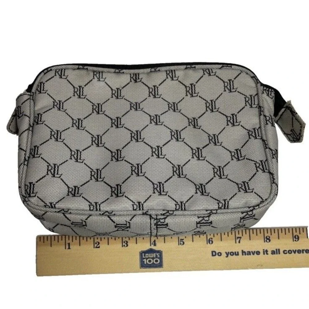 3 Lauren Ralph Lauren Cosmetic Accessory Pouches Bag Logo VTG Gray Diamond